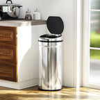 42L Automatic Motion Sensor Rubbish Bin with Fingerprint Resistant, Stainless Steel, Silver Tone