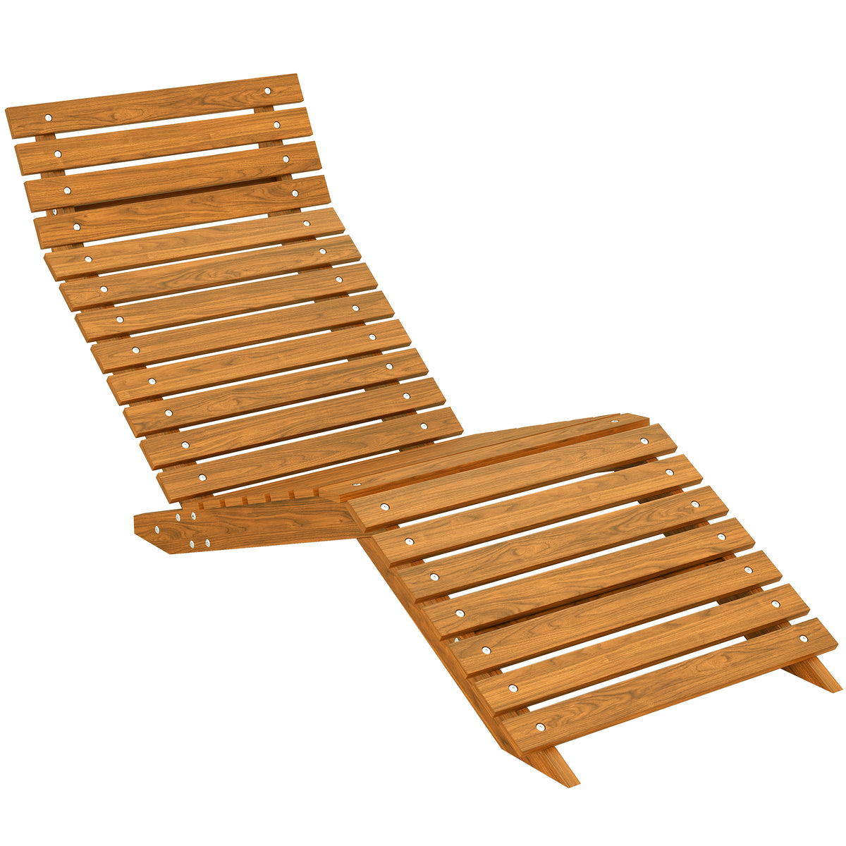 Gartenliege, Sonnenliege, Massivholz, Braun, 66 x 170 x 77 cm
