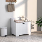 Aufbewahrungstruhe, Holzkiste mit Deckel, viel Stauraum, modernes Design, Wei?
