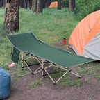 Feldbett, Camping-Bett, klappbar, wetterbeständig, ink. Tragetasche, 190 cm x 68 cm x 52 cm, Grün + Beige