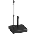 Garden Parasol Base with Adjustable Wheels and Handle, Garden Sun Umbrella Base Parasol Stand, Filled Up to 55kg with Stand, 45kg with Water for 35, 38, 48 mm Poles, Black