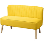 2-Sitzer Sofa, weiche Polsterung, pflegeleichter Bezug, bis 220 kg, 117 x 56,5 x 77 cm, Gelb