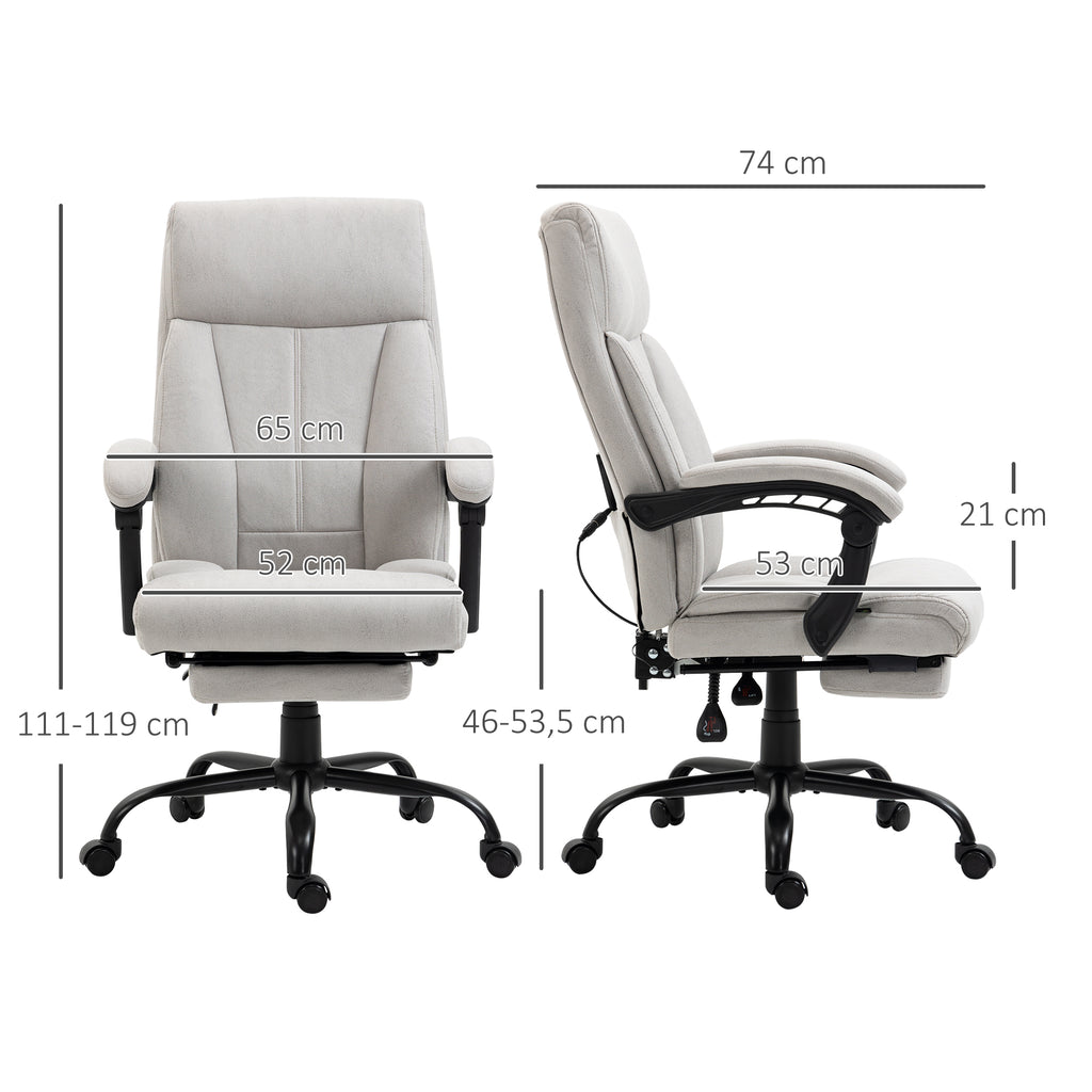 Massage-B¨¹rostuhl B¨¹rostuhl Computerstuhl, Lendenheizung, Neigungsfunktion, Hellgrau