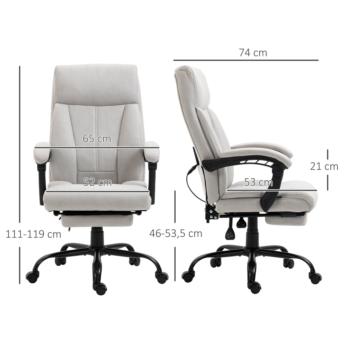 Massage-B¨¹rostuhl B¨¹rostuhl Computerstuhl, Lendenheizung, Neigungsfunktion, Hellgrau