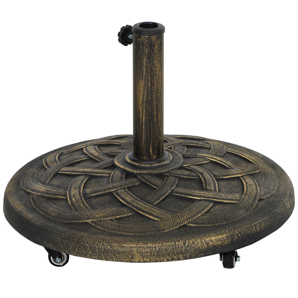 Sonnenschirmst?nder aus Beton, Schirmst?nder mit Rolle, Rund Schirmhalter St?nder f¨¹r Sonnenschirm 32/38/48mm