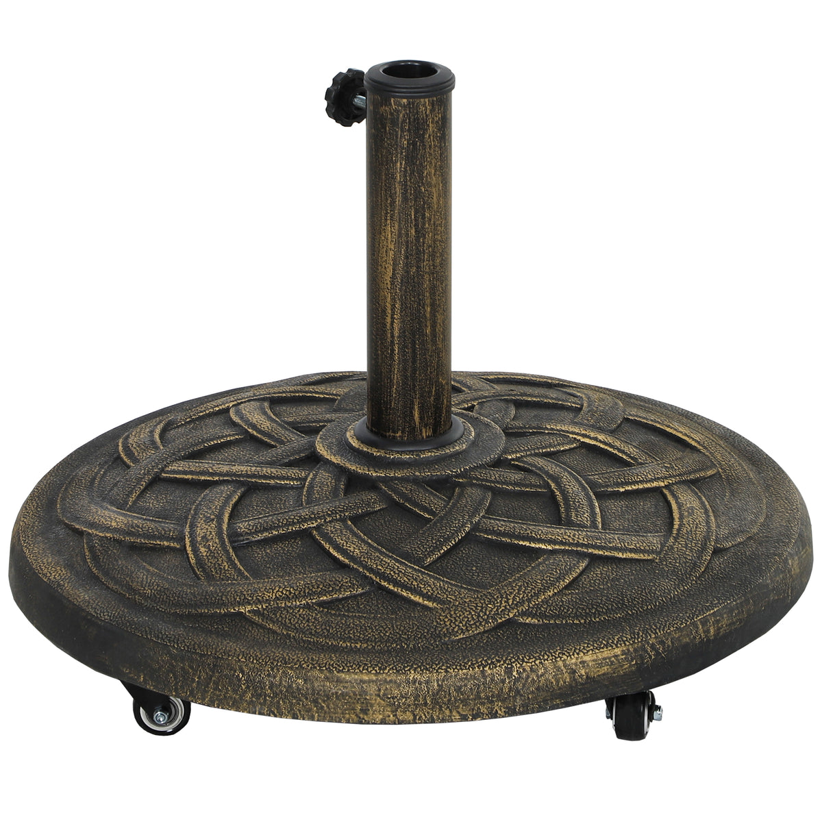 Sonnenschirmst?nder aus Beton, Schirmst?nder mit Rolle, Rund Schirmhalter St?nder f¨¹r Sonnenschirm 32/38/48mm