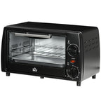 Mini-Ofen Toasterofen, 1 Backblech, 1 Grilrost, 10 L Kapazität, Timer-Funktion, 36.5 cm x 26 cm x 22 cm, Schwarz