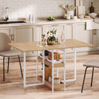 Four-Person Drop Leaf Table - Natural Wood-Effect