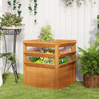 Hochbeet Pflanzkasten mit Rankgitter, Spalier Pflanzkübel Blumenkasten Holz 65 x 65 x 60 cm Karamellbraun