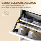 Schuhschrank Schuhkipper Max. 12 Paar Schuhe Weiß 75 x 26 x 110 cm
