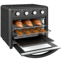 Minibackofen, Heißluftfritteuse, 90-230° C, 7 Programme, Zubehör, Schwarz