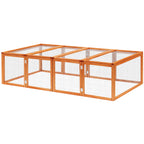 Wooden Rabbit Hutch Cage 6ft with Wire Mesh, Openable Roof, Play Space for Outdoor, Natural Wood Finish