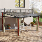 Gartenpergola versenkbare Gartenpergola, wetterbeständog, inkl Befestigungsmaterial, Beige