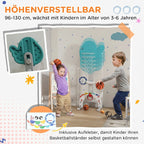 Kinder Basketballkorb 5 in 1 Höhenverstellbarer 134-152 cm mit Basketballs Pumpe Fußballtor Golfball Indoor Outdoor