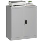Aktenschrank Stahlschrank Mehrzweckschrank mit verstellbarem Regal und Schloss für Arbeitszimmer Wohnzimmer Grau