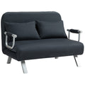 Schlafsofa, 5-fach verstellbar, Wildlederimitat, Stahlrahmen, inkl. Kissen, Schwarz