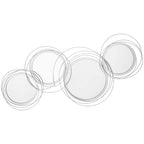 Metal Wall Art 107cm Modern Decorative Mirror Decor for Living Room Bedroom Dining Room, Silver