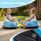 Autoscooter, 360° Rotation, 2 km/h Geschwindigkeit, Sicherheitsgurt, LED-Lichter, Musik und Hupe, Blau