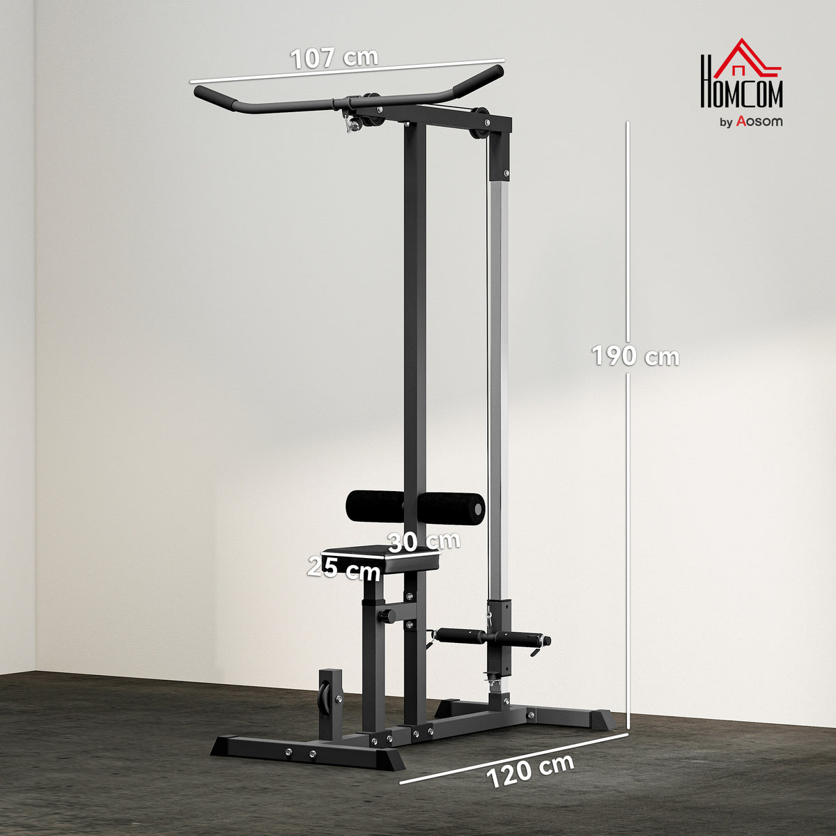 Exercise Pulley Machine Power Tower with Adjustable Seat Cable Positions