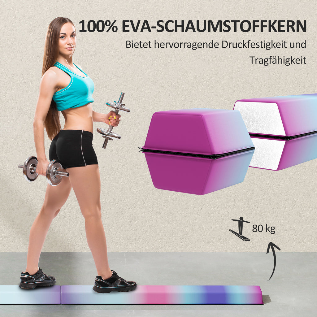 236 cm Klappbarer Schwebebalken für Jugendliche 80kg Bunt
