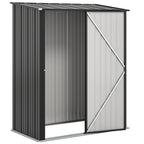 5.3 x 3.1ft Corrugated Steel Garden Shed - Black