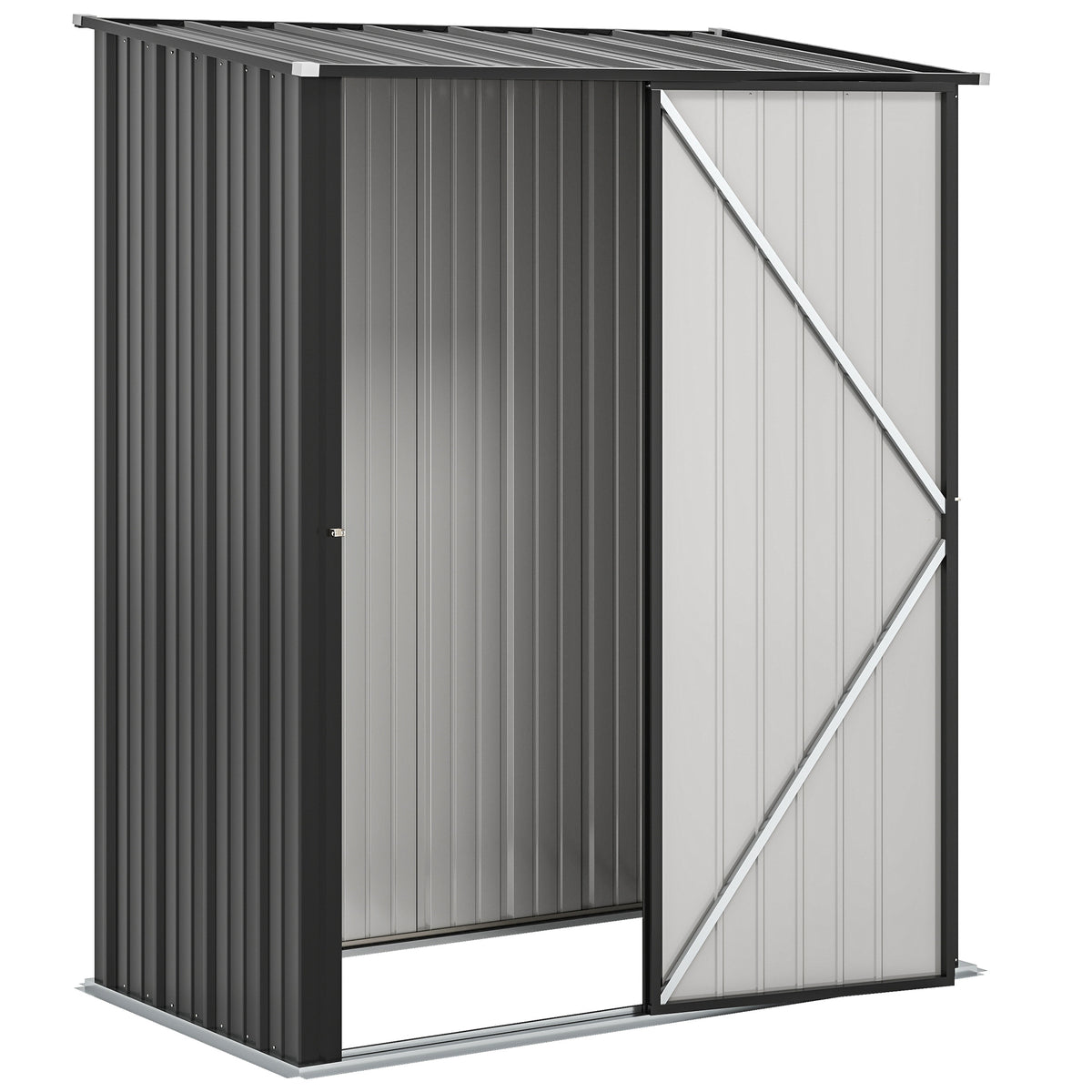 5.3 x 3.1ft Corrugated Steel Garden Shed - Black