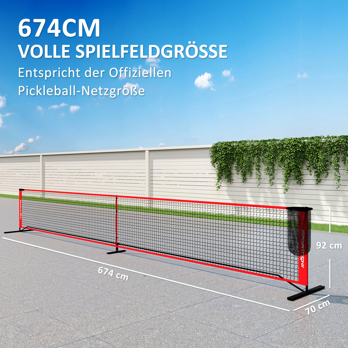 Pickleball-Netz tragbares Set, 6,7 m Pickleball-System mit Netz