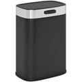 M¨¹lleimer, Edelstahl K¨¹chenm¨¹lleimer mit offen bleibendem Deckel, herausnehmbarer Inneneimer, 21,5x19,5x30 cm, Schwarz