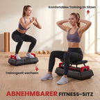 Vibrationsplatte leise Rüttelplatte mit Sitz 99 Intensitätsstufen 3 Vorprogramme höhenverstellbar & abnehmbar Griffe