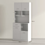 Küchenschrank, Buffet mit Schublade, Soft-Close Türen, 80 x 35 x 180 cm, Weiß