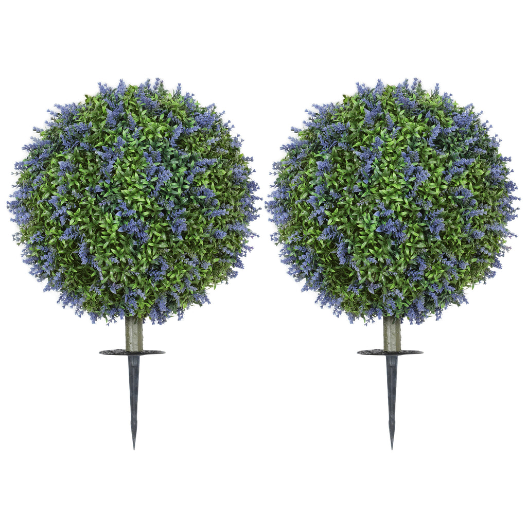 2-teiliges Kunstbaum-Set, K¨¹nstliche Lavendelb?ume, Erdspie?e, UV-best?ndig