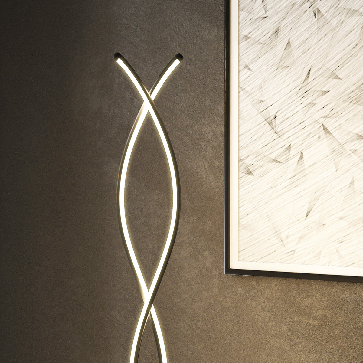 LED Stehlampe Dimmbar 144 cm Stehleuchte mit Fußschalter Schwarz