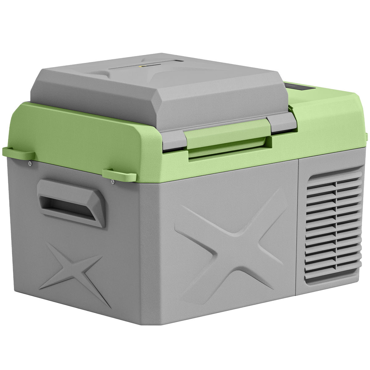 12 Liter Kompressor Kühlbox elektrische Kühlbox mit Anschluss Kühlhaltefunktion Grau+Grün