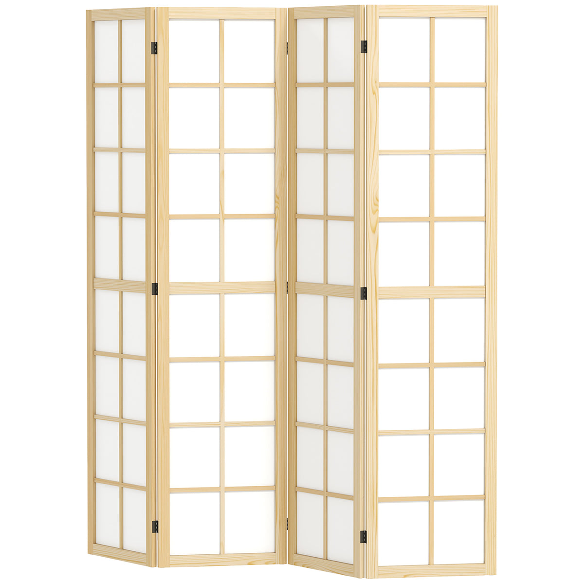4 Panel Folding Room Divider, Freestanding Room Separator, Indoor Privacy Screen for Living Room, Bedroom, 160 x 170cm