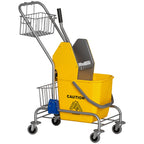 Reinigungseimer, Wischmoppeimer, rollbar, Kunststoff, Metallgriff, Gelb