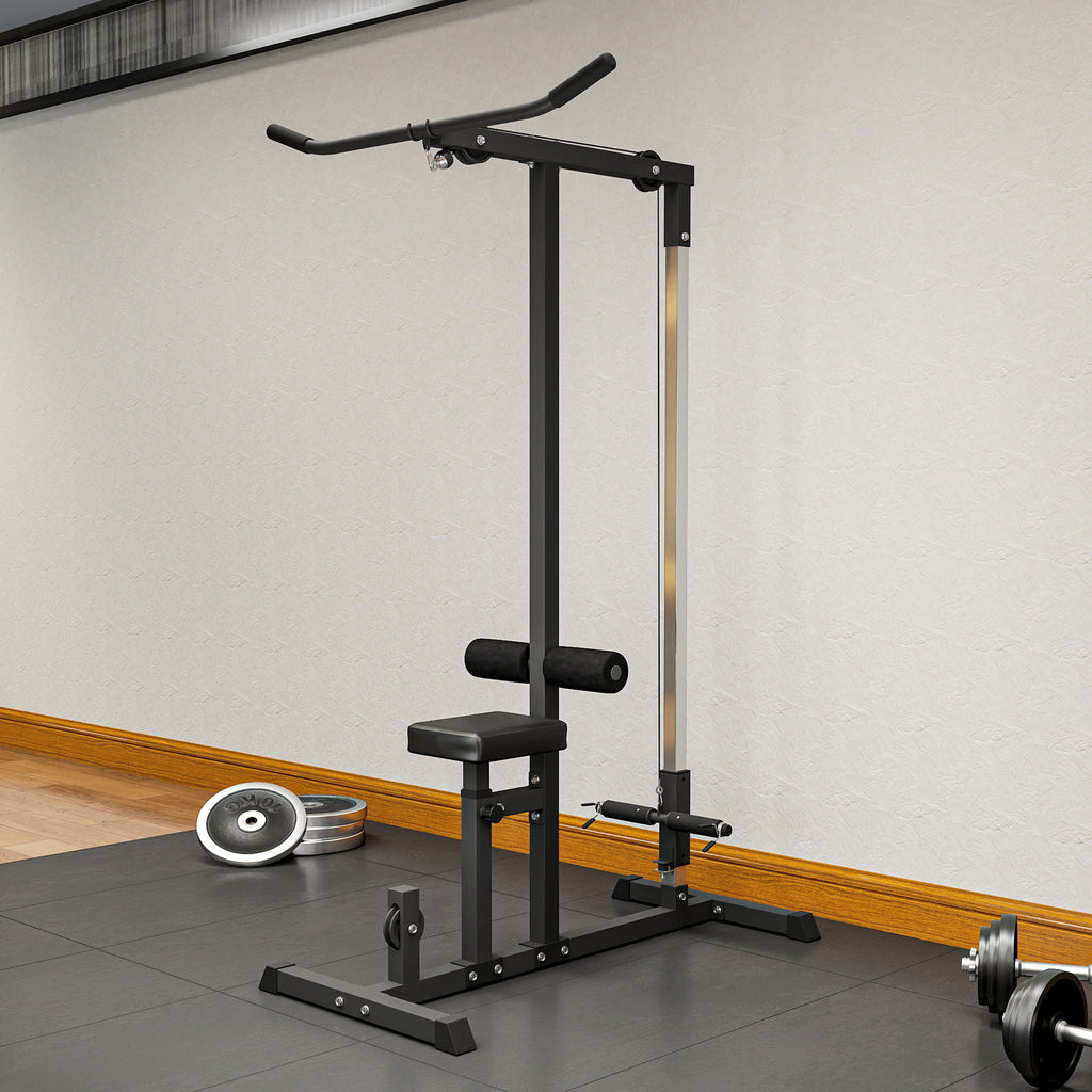 Exercise Pulley Machine Power Tower with Adjustable Seat Cable Positions