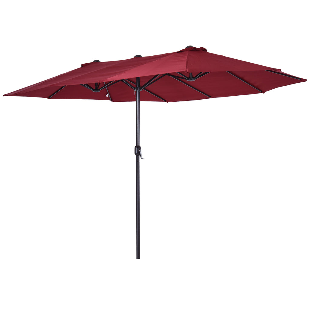 4.6m Double Garden Parasol - Wine Red
