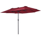 4.6m Double Garden Parasol - Wine Red