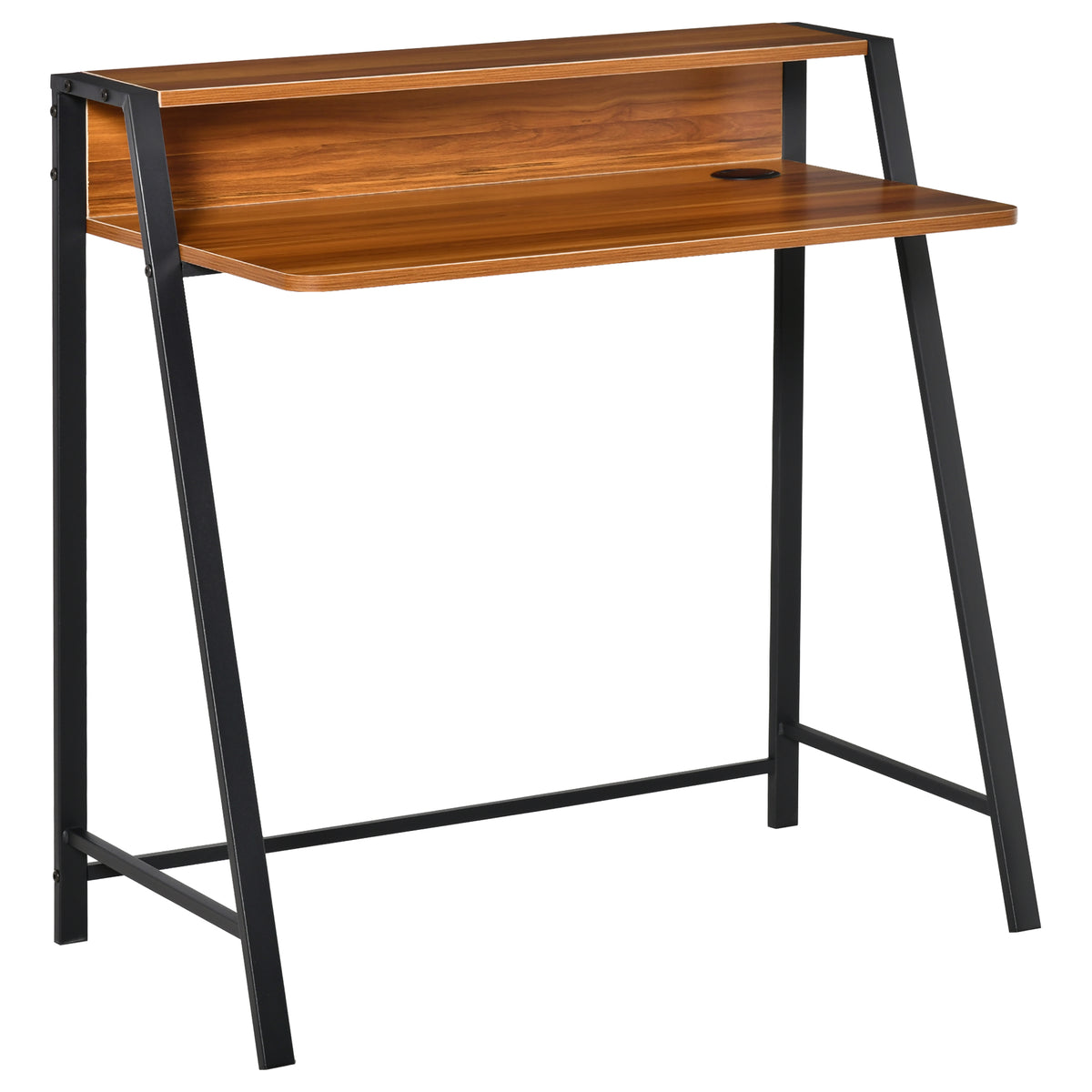 Writing Desk Computer Table Home Office PC Laptop Workstation Storage Shelf 84L x 45W cm Walnut