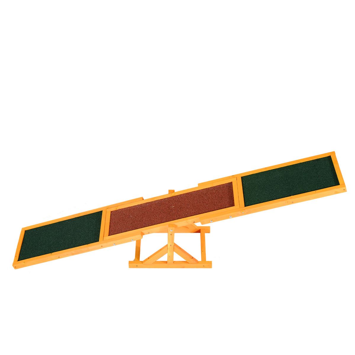 Wooden Pet Seesaw for Big Dogs, Dog Agility Equipment with Anti-Slip Surface - Natural