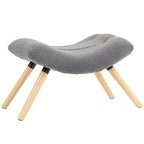 Moderner Fu?hocker mit Fleece-Bezug und Holzbeinen, gepolstert, f¨¹r Wohnzimmer, Schlafzimmer, Flur, Dunkelgrau