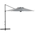 ?3 m Ampelschirm, neigbar, drehbar, Handkurbel, Windhaube, Metallmast, Dunkelgrau
