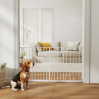 Extra Wide Dog Safety Gate, with Door Pressure, for Doorways, Hallways, Staircases - White