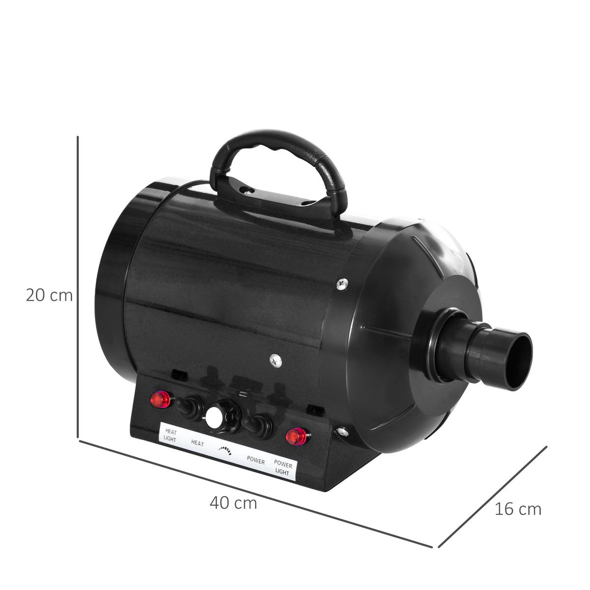 Hundefön Blower 2800W Hundetrockner mit Einstellbarer Geschwindigkeit, Temperaturstufen, 3 Düsen, Heizung, Tierhaartrockner Pet Dryer für Hunde Katzen Haustiere