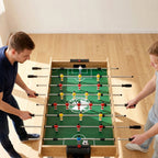 4ft Table Football, Foosball Game Table with 22 Players, 2 Balls and Manual Scorers for Family, Natural Wood Finish
