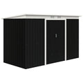 9ft x 4ft Metal Garden Shed, Waterproof Outdoor Bike Storage Shed Galvanised with Foundation Kit, Vents, Apex Roof and Lockable Double Doors for Patio Yard, Dark Grey