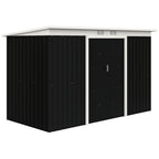 9ft x 4ft Metal Garden Shed, Waterproof Outdoor Bike Storage Shed Galvanised with Foundation Kit, Vents, Apex Roof and Lockable Double Doors for Patio Yard, Dark Grey