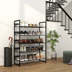 Schuhregal Schuhablage Schuhst?nder, 5 Regale, 72 cm x 30 cm x 102 cm, Schwarz