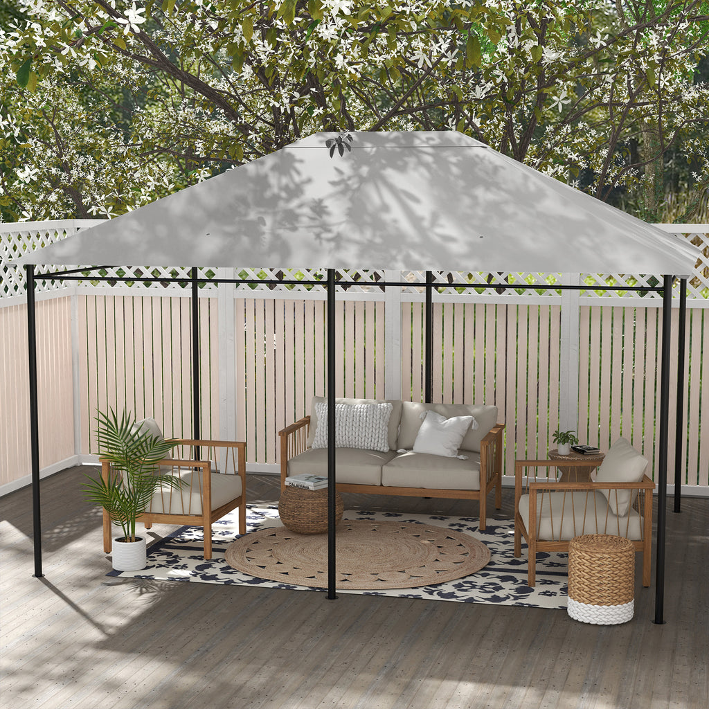 3 x 4m Gazebo Canopy Replacement Cover, Gazebo Roof Replacement (TOP COVER ONLY), Light Grey