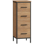 Badezimmerschrank, 4 Schubladen, kompakt, Industrie-Stil, Spanplatten, Metall